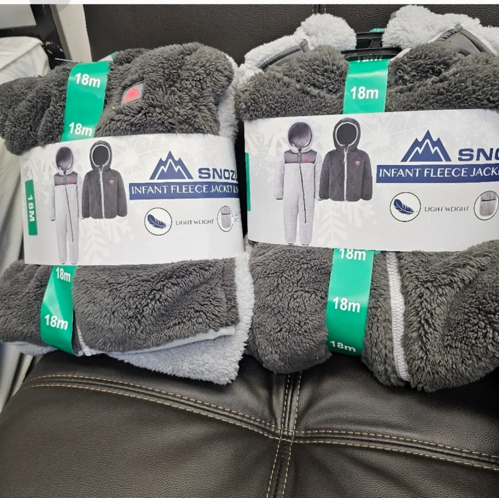 Snozu Infant 2-2-piece Fleece Sets bundle,  nwt  grey/dark charcoal nwt